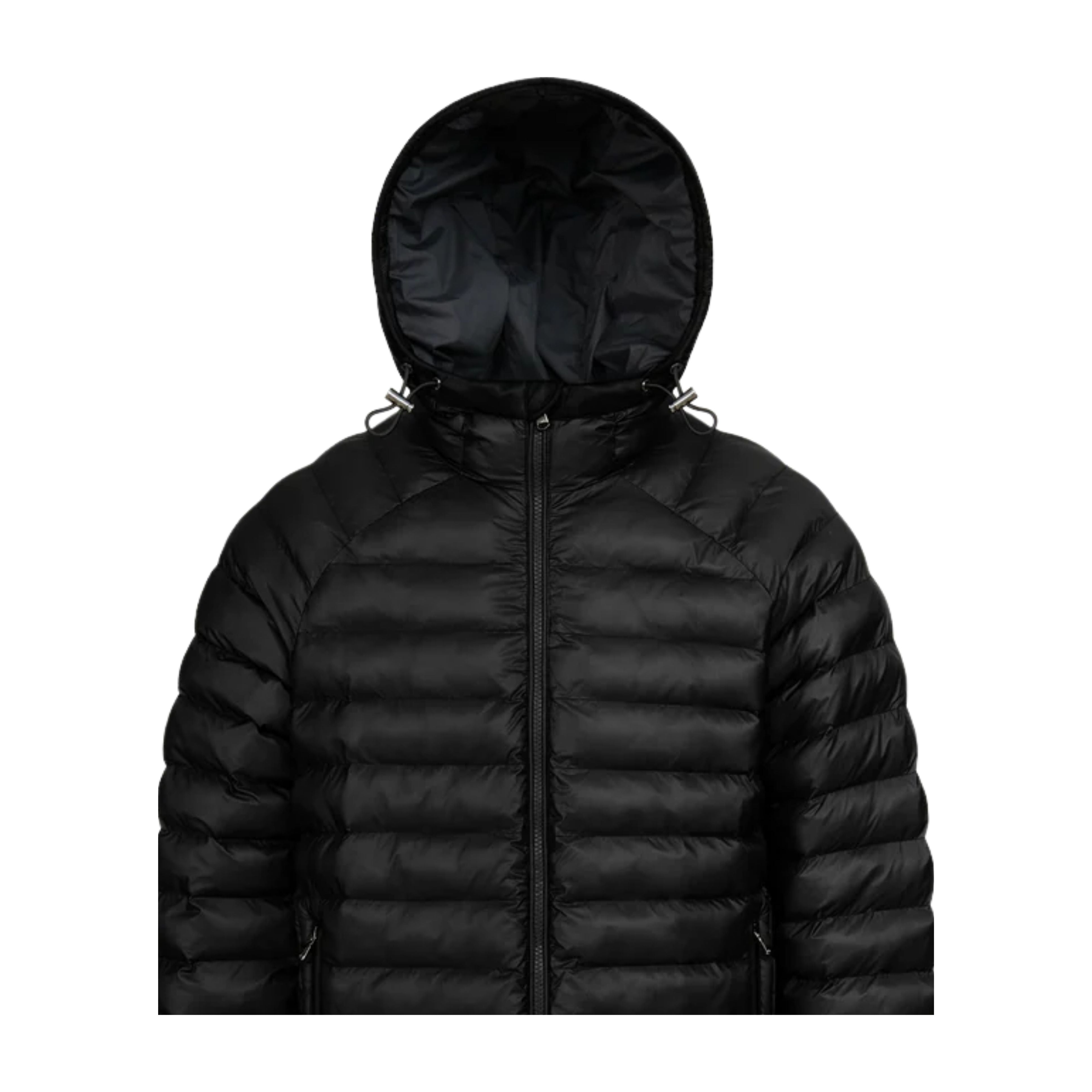 Sandbanks Ragland Hooded Black Micro Puffer Jacket