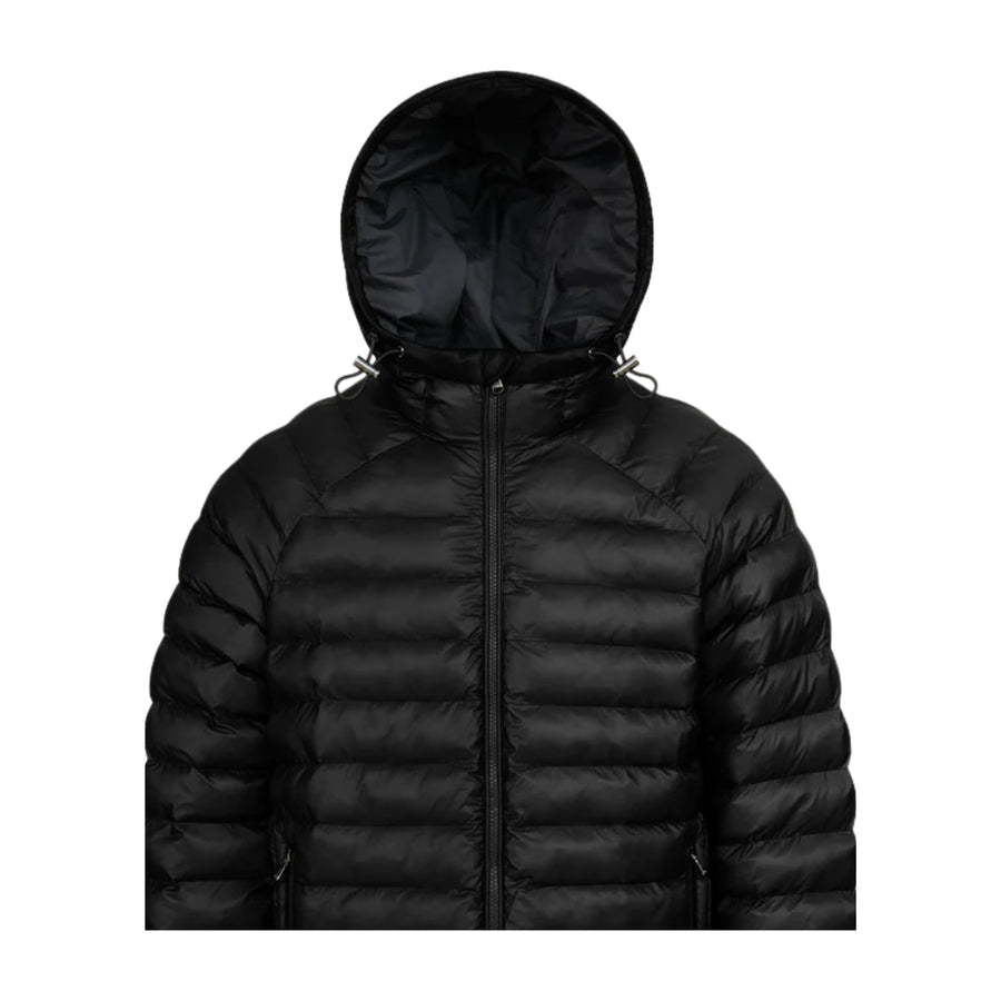 Sandbanks Ragland Hooded Black Micro Puffer Jacket
