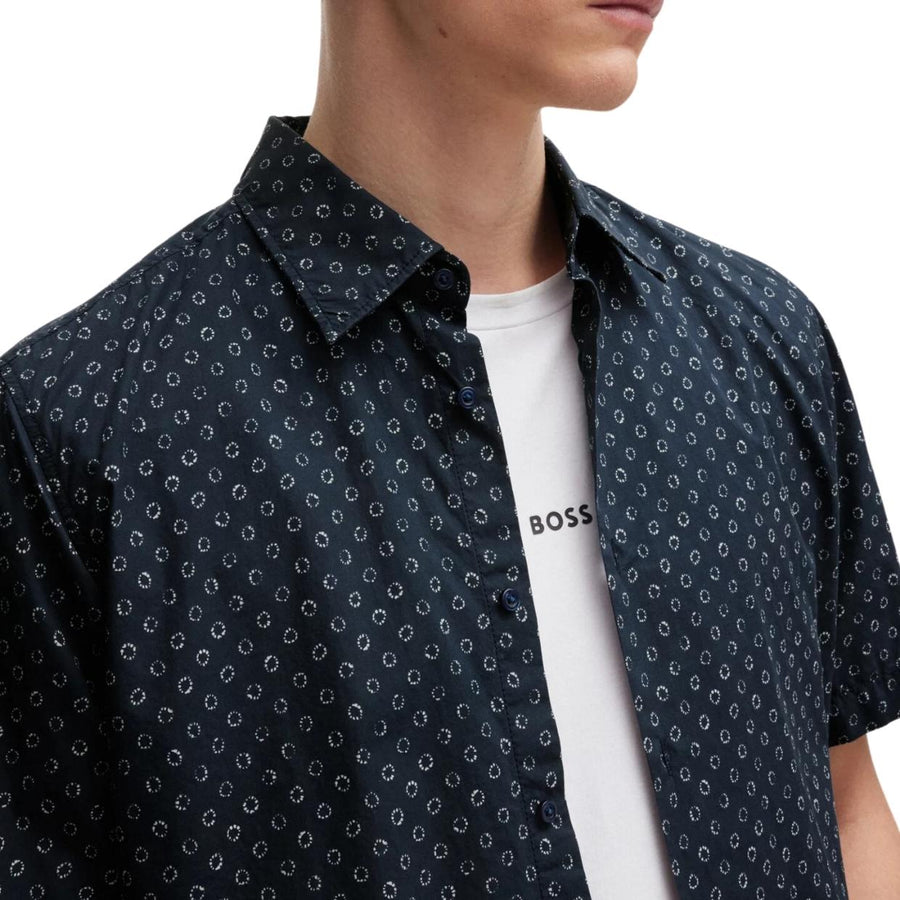 BOSS Cotton Poplin Rash 2 Navy Shirt