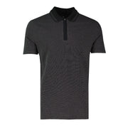 Paul Smith Regular Fit Half Zip Black Polo Shirt