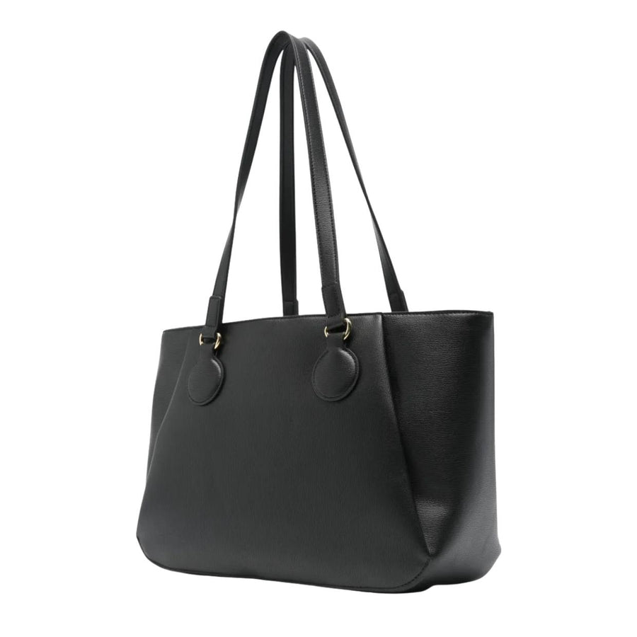 Love Moschino Gold-Tone Plaque Black Tote Bag