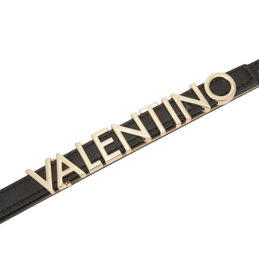 Valentino Bags Lettering Logo Belty Black Belt