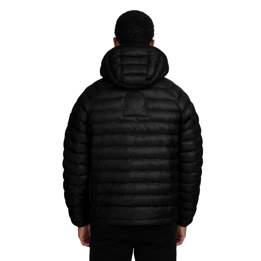 Sandbanks Ragland Hooded Black Micro Puffer Jacket