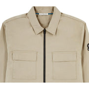 Sandbanks Gabardine Stone Zip Overshirt