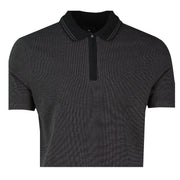 Paul Smith Regular Fit Half Zip Black Polo Shirt