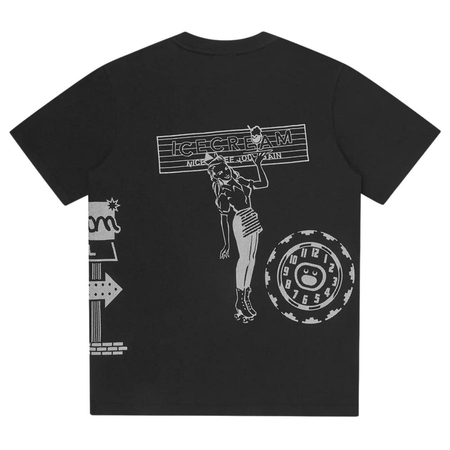 ICECREAM Printed Road Trip Black T-Shirt