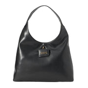 Love Moschino Gold-Tone Plaque Black Hobo Bag