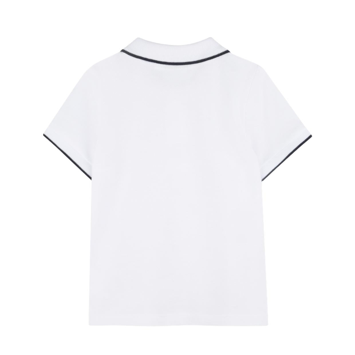 BOSS Baby Cotton Pique White Polo Shirt