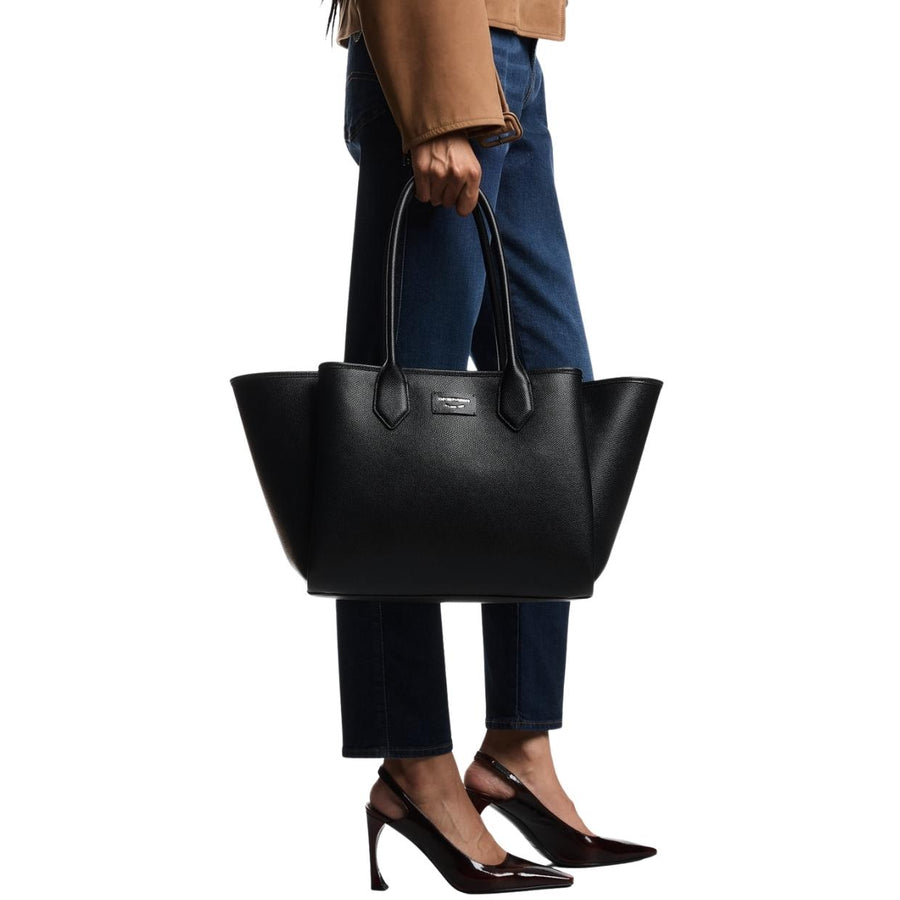 Emporio Armani Double Handle Black Large Shopper Bag