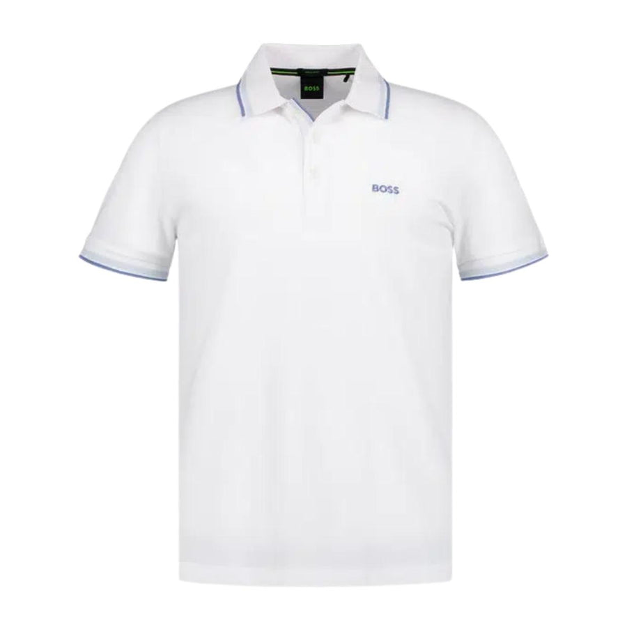 BOSS Regular Fit Cotton Pique Paddy White Polo Shirt