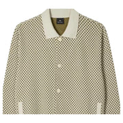 Paul Smith Regular Fit Cotton Blend Jacquard Khaki/Ecru Cardigan