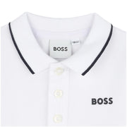 BOSS Baby Cotton Pique White Polo Shirt