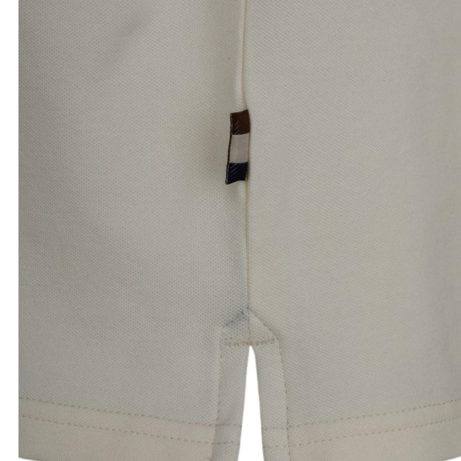 Aquascutum Active Club Check Collar White Polo Shirt