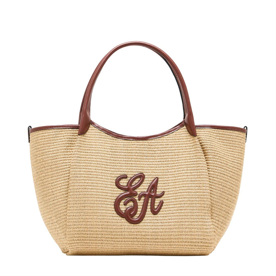 Emporio Armani Medium Woven Straw Shopper Bag