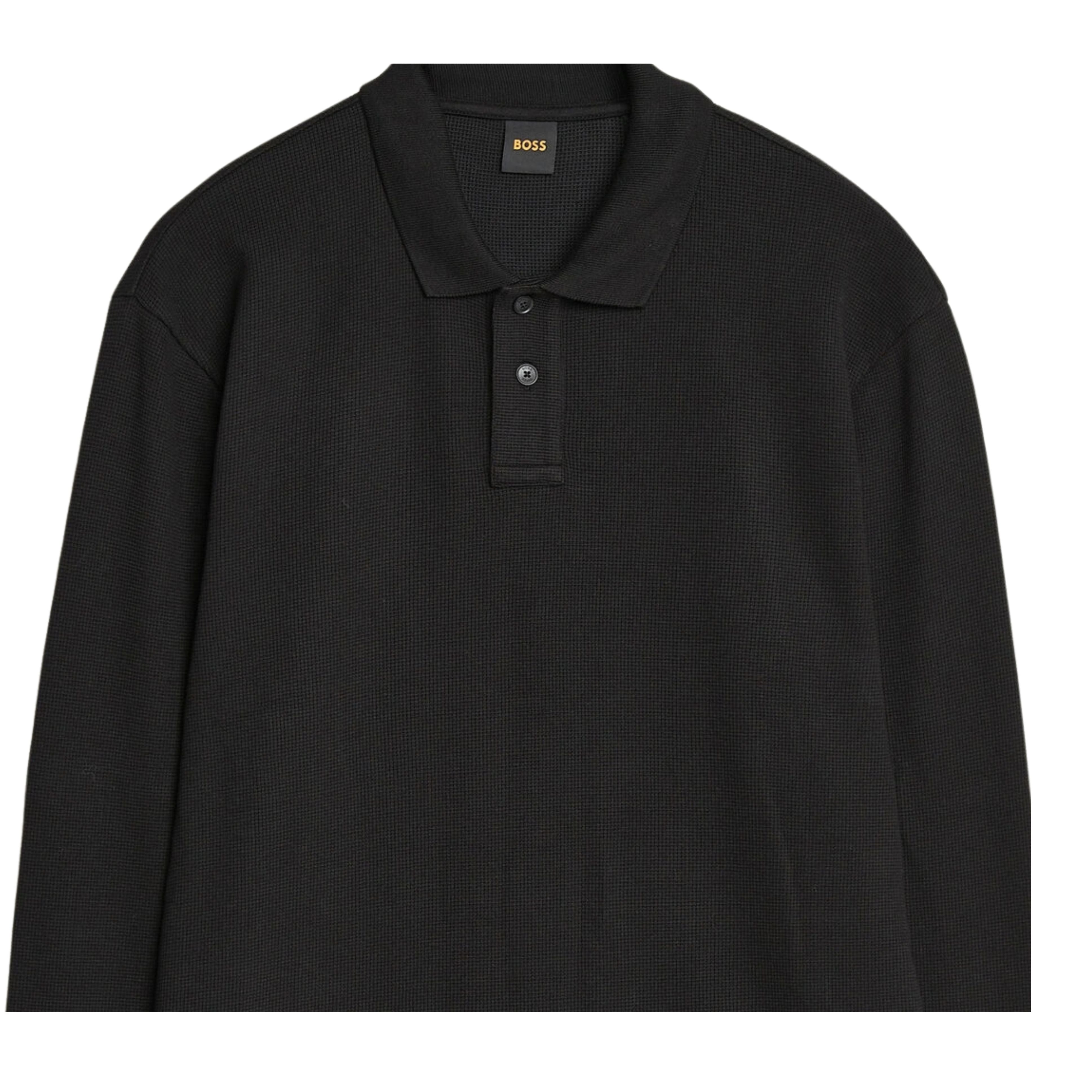 BOSS Petempestolong 1 Black Sweat Polo Shirt