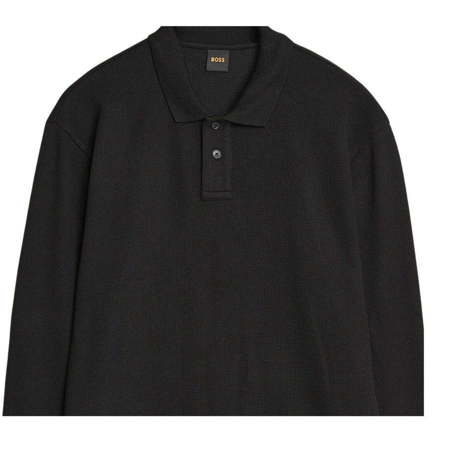 BOSS Petempestolong 1 Black Sweat Polo Shirt
