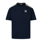 Aquascutum Active Club Check Shoulder Navy T-Shirt