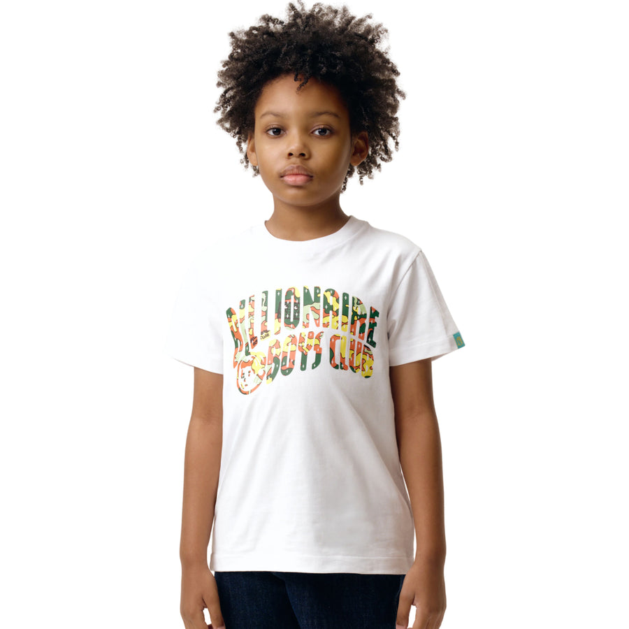 Billionaire Boys Club Kids Jumble Camo Arch Logo White T-Shirt