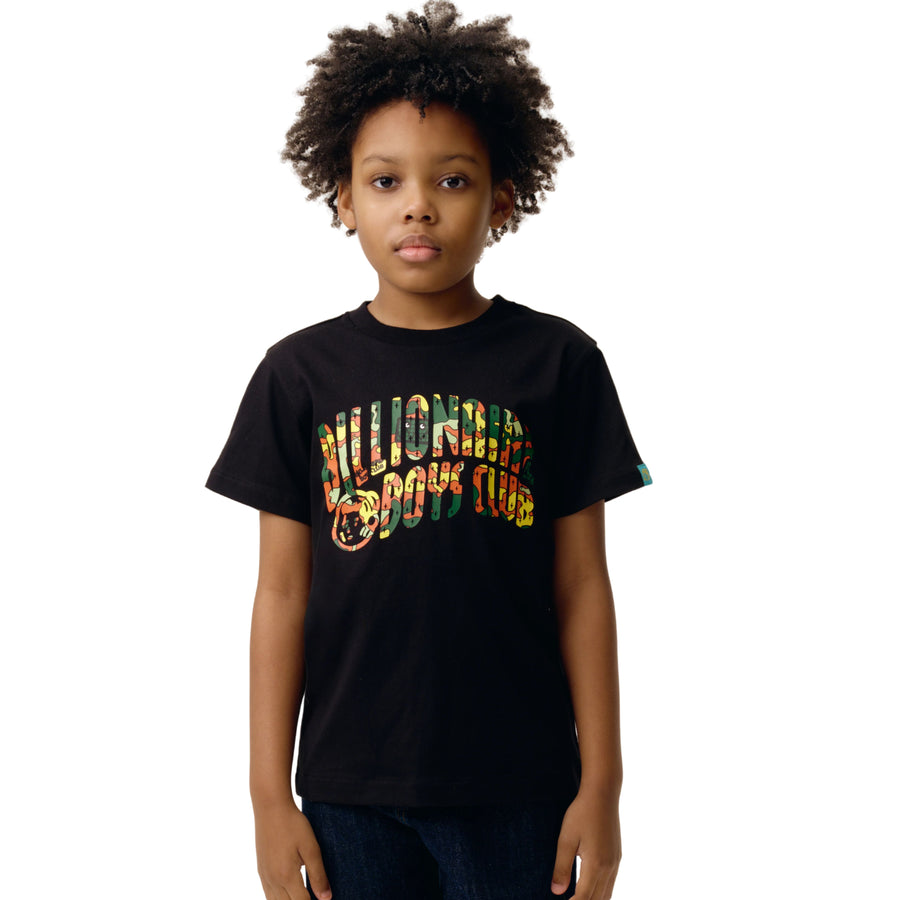 Billionaire Boys Club Kids Jumble Camo Arch Logo Black T-Shirt