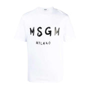 MSGM Brushed Logo White T-Shirt