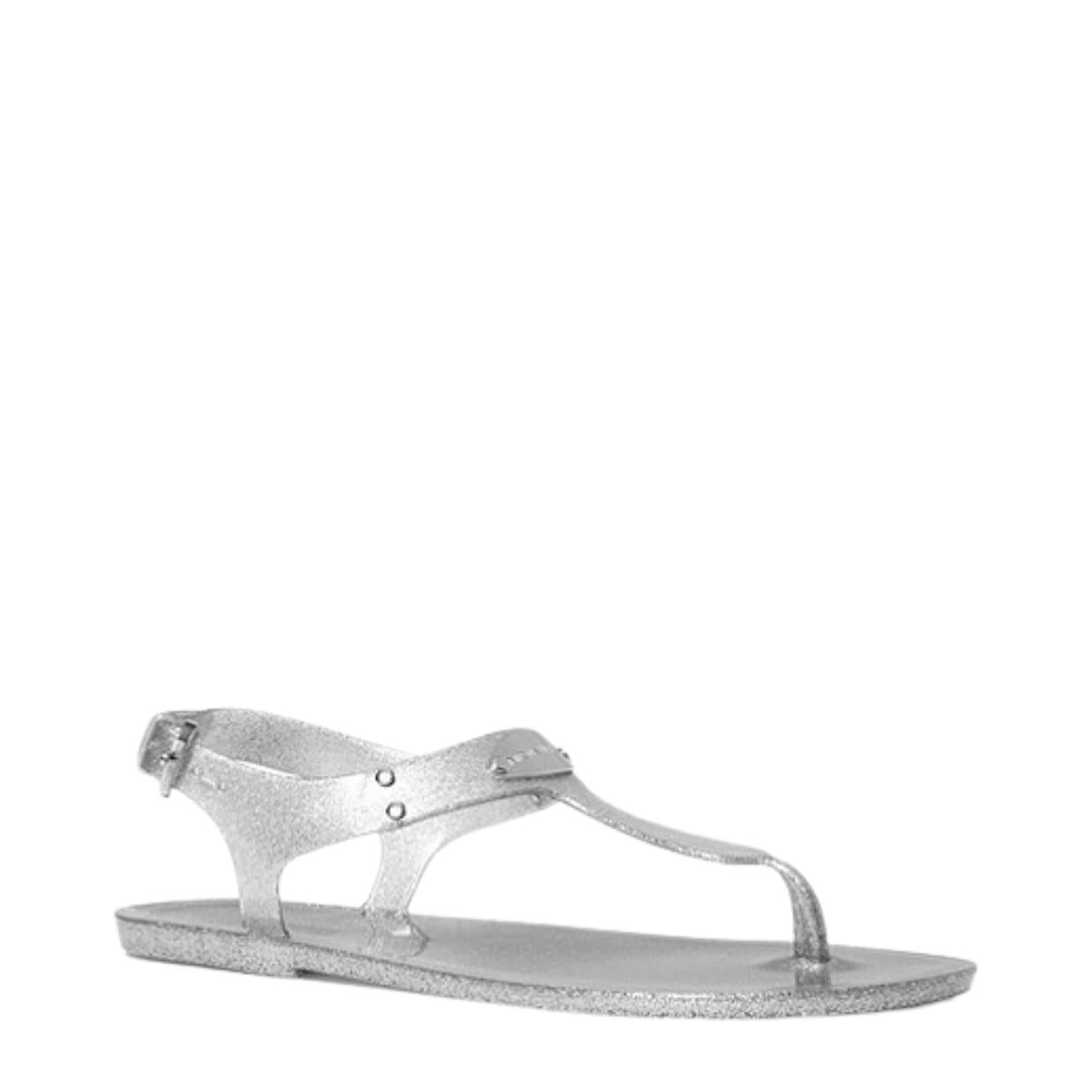 Michael Kors Logo Plate Silver Glitter Jelly Sandal – RD Designer Wear