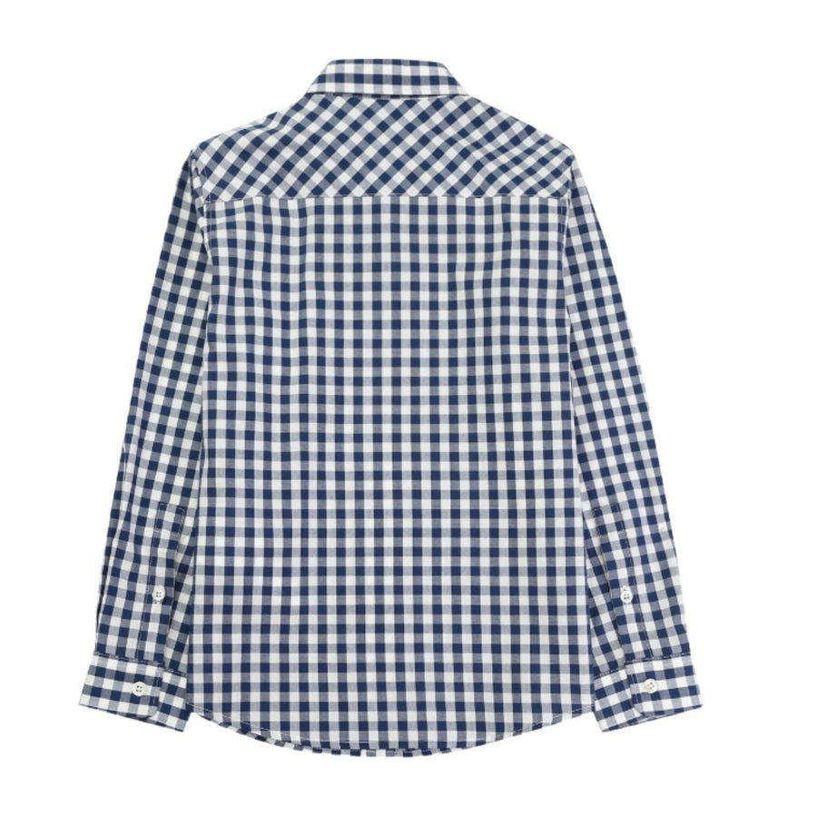 Gucci Kids Blue Check Logo Shirt