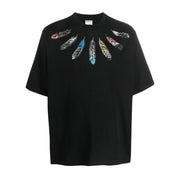 Marcelo Burlon Printed Feathers Black Over T-Shirt