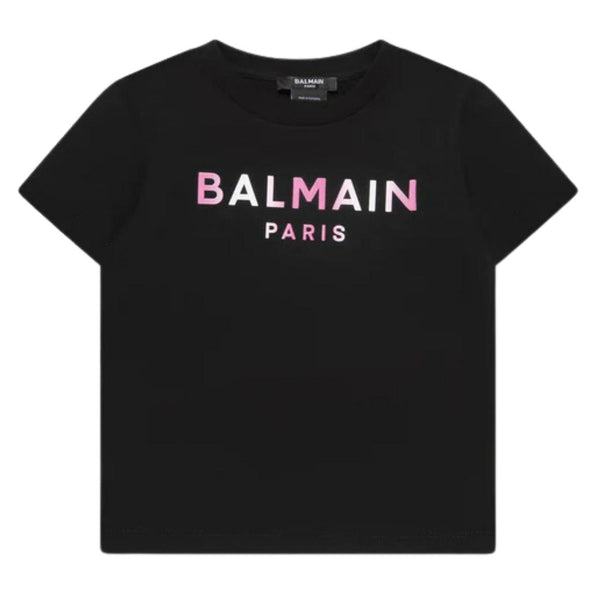 Balmain Kids Rubberised Logo Black T-Shirt – RD Designer Wear