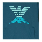 Emporio Armani Junior Printed Logo Blue Hoodies