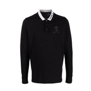 Philipp Plein Black Skull Logo Polo Shirt