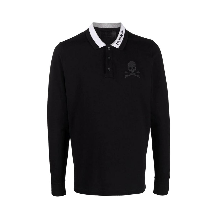 Philipp Plein Black Skull Logo Polo Shirt