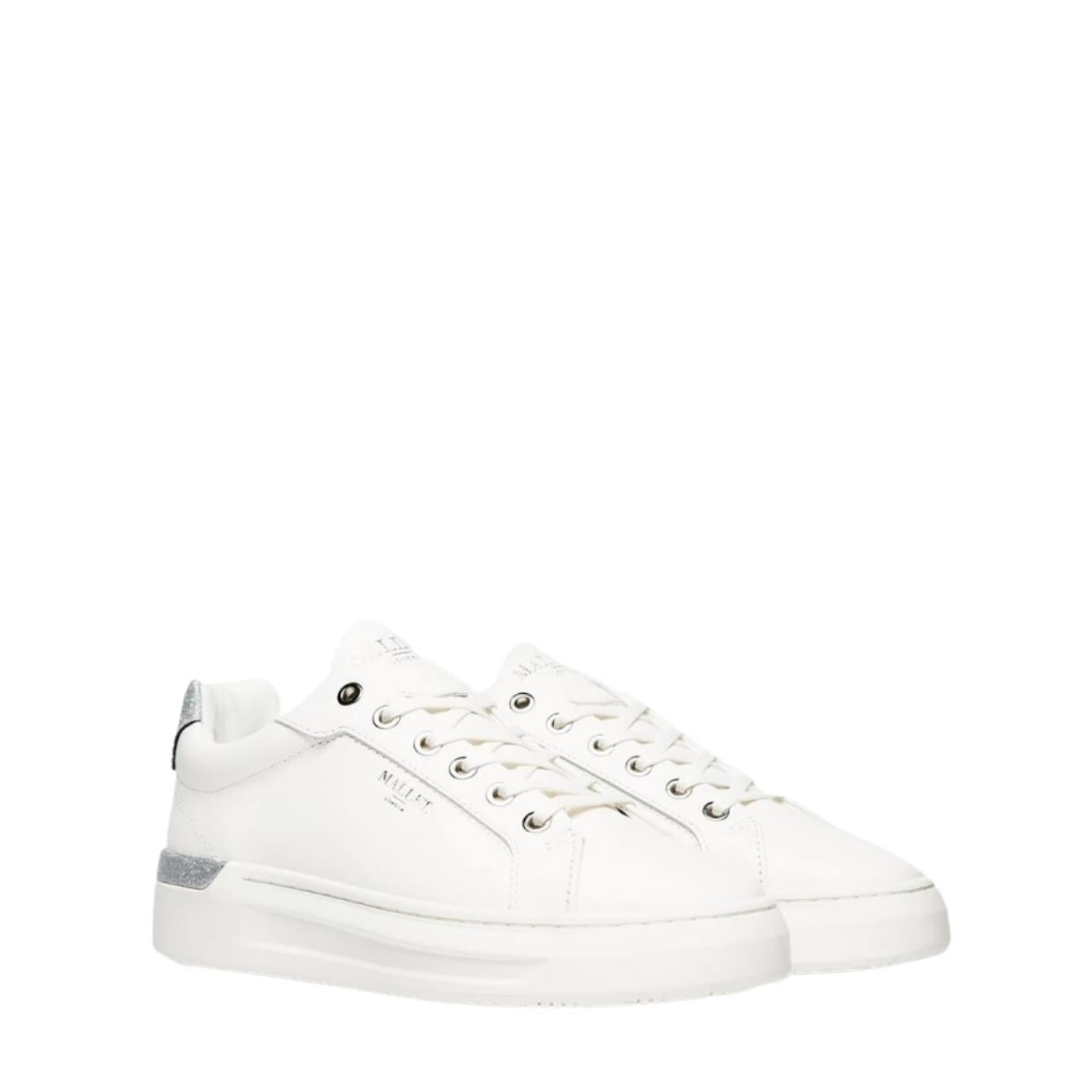 Miss Mallet Silver Glitter Clip Trainers