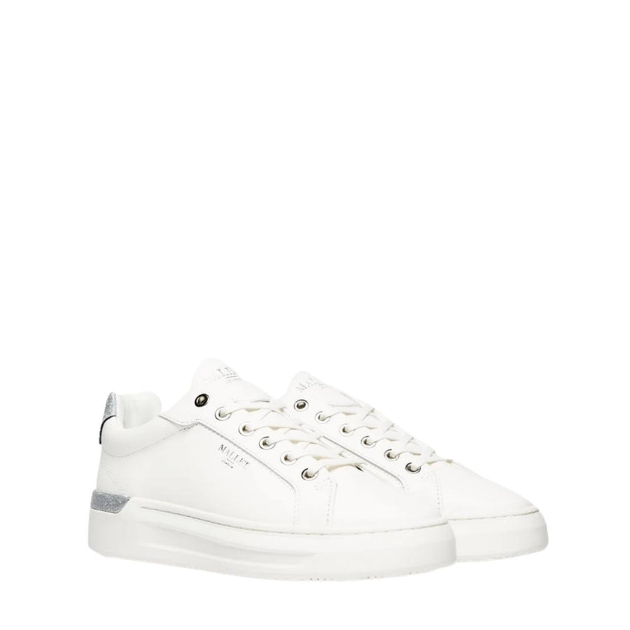 Miss Mallet Silver Glitter Clip Trainers
