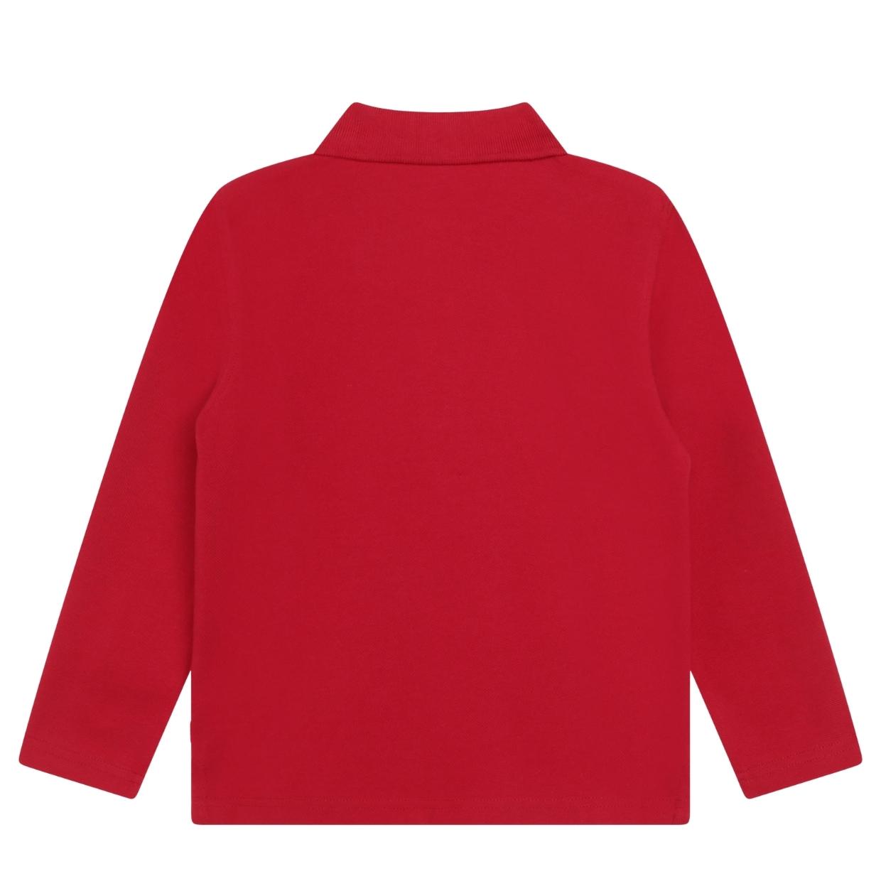 BOSS Kids Red Long Sleeve Polo Shirt