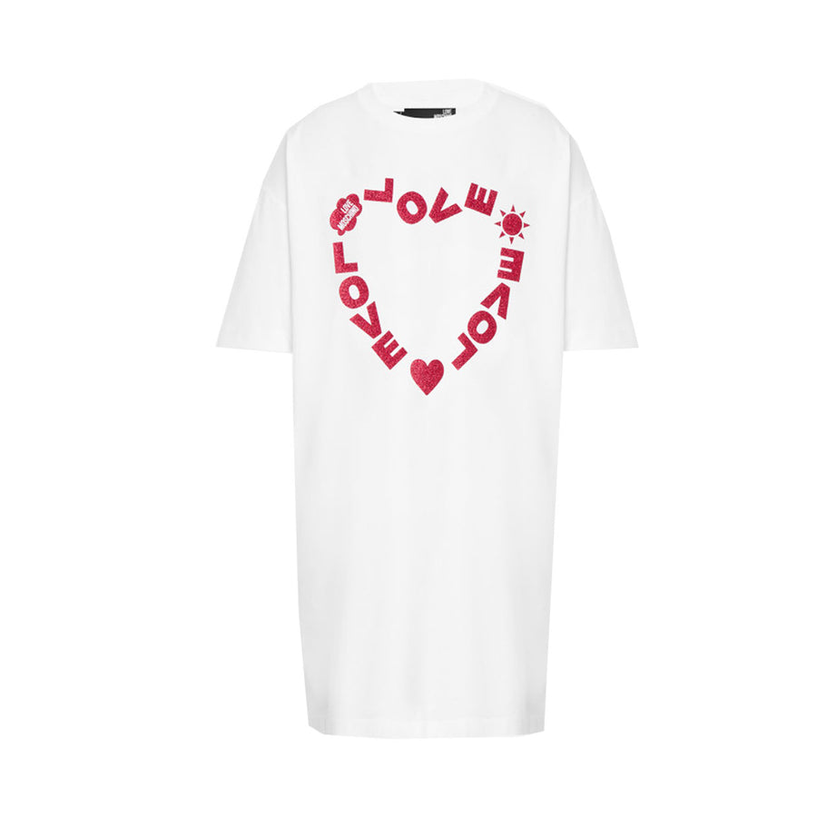Love Moschino White Heart Design T-Shirt Dress | Buy Online at... Love Moschino White Heart Design T-Shirt Dress | Buy Online at...