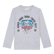 Kenzo Kids Grey Elephant Full Sleeve Shirt