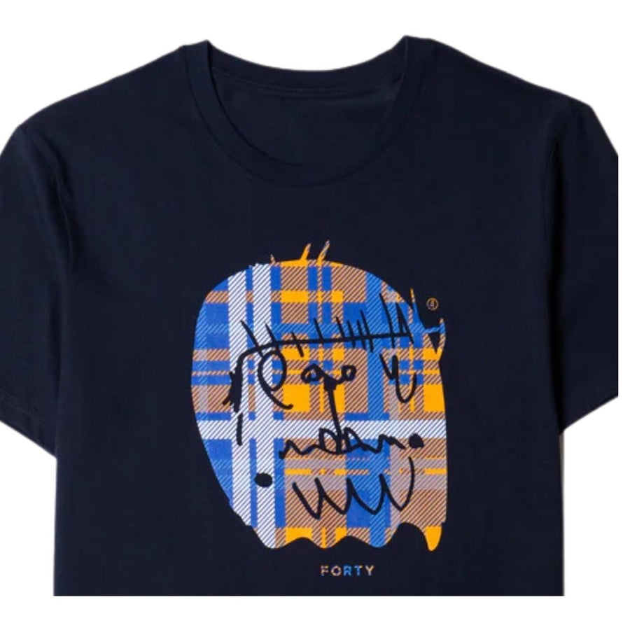 Forty Tartan Monster Breachan Navy T-Shirt