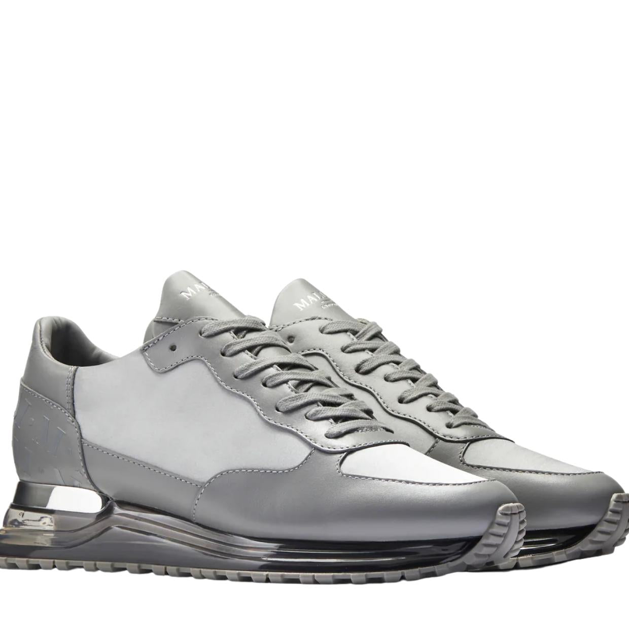 Mallet London Popham Gas Satin Grey Trainers
