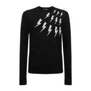 Neil Barrett Black Fair Isle Thunderbolt Sweater