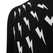 Neil Barrett Black Fair Isle Thunderbolt Sweater