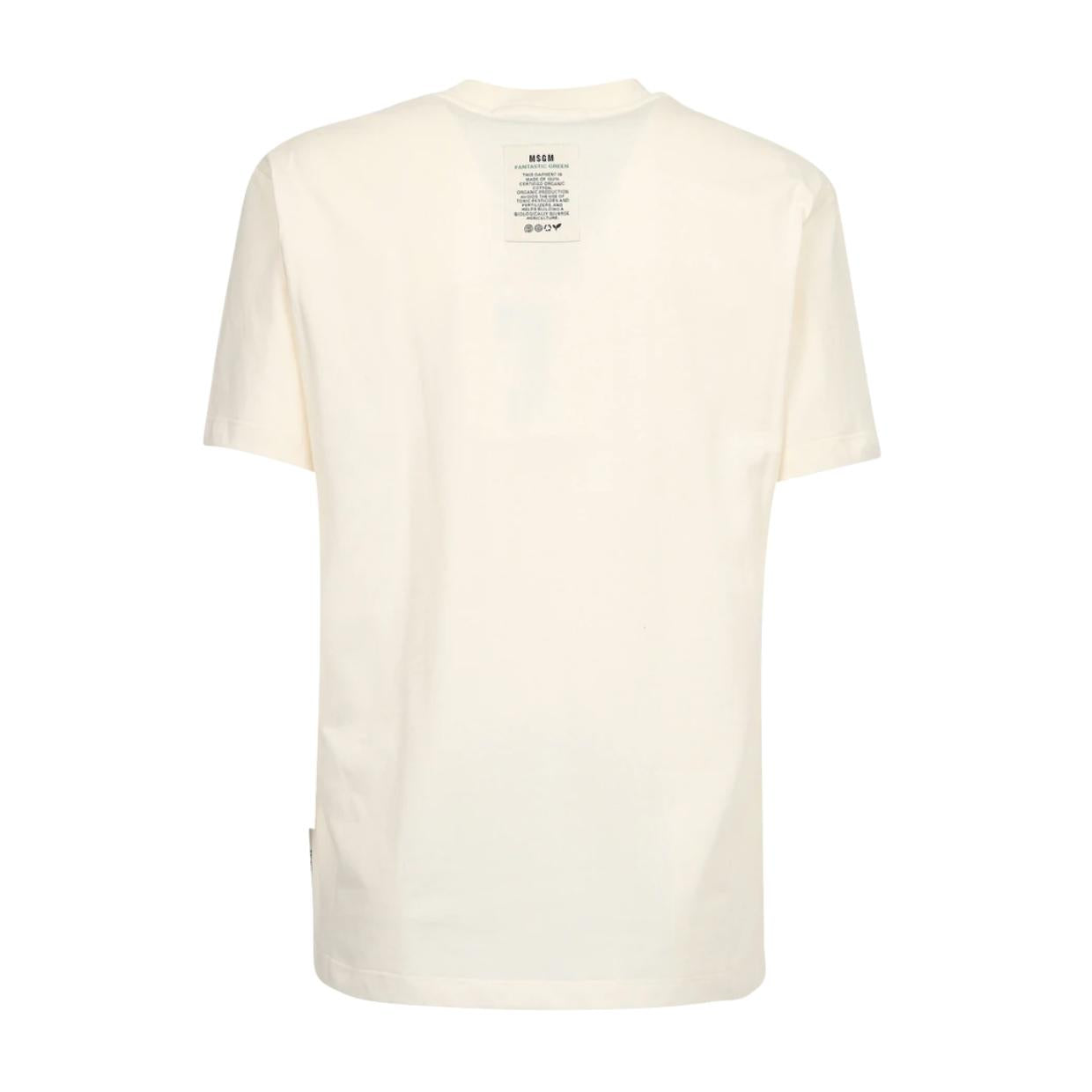MSGM Cream Fantastic Green Earth T-Shirt
