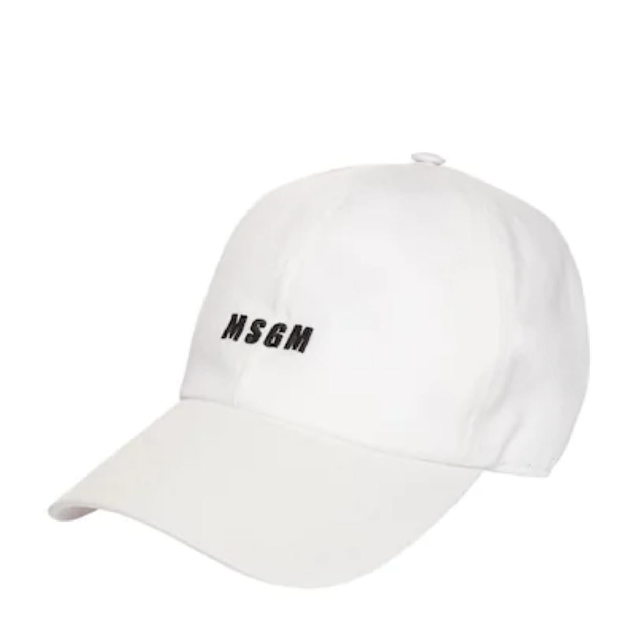 MSGM White Embroidered Logo Cap