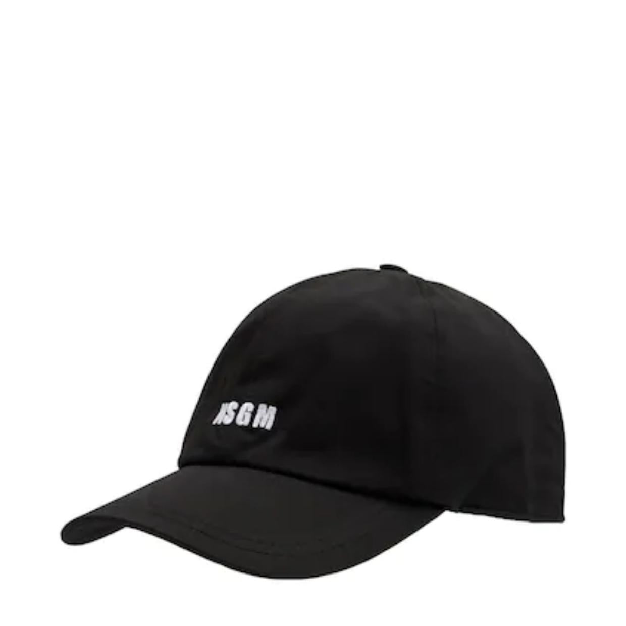 MSGM Black Embroidered Logo Cap