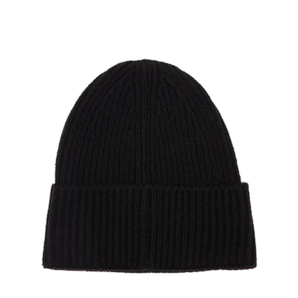 MSGM Black Embroidered Logo Beanie