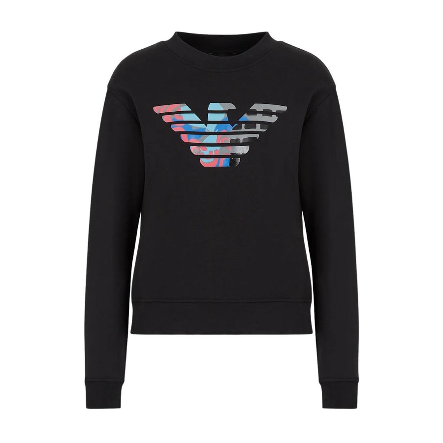 Emporio Armani Black Print Patterned Eagle Logo Sweatshirt