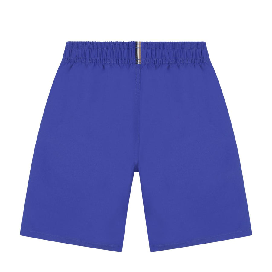 BOSS Kid's Printed Logo Royal Blue Swim Shorts