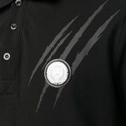 Plein Sport Tiger Scratch Print Black Polo Shirt
