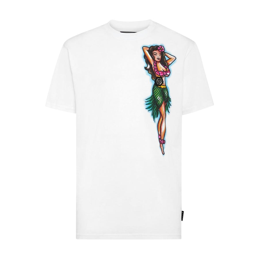 Philipp Plein Hawaii Print White T-Shirt