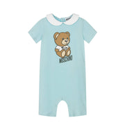 Moschino Baby Teddy Bear Sky Blue Romper