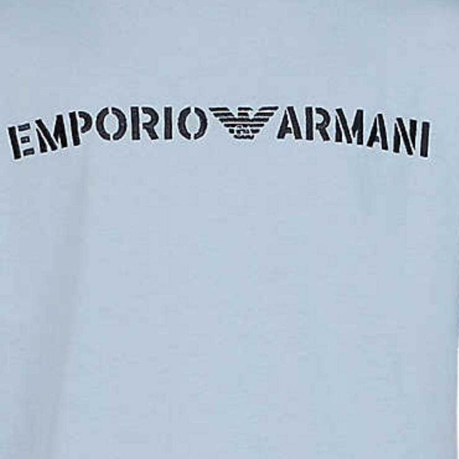 Emporio Armani Embroidered Logo Light Blue T-Shirt